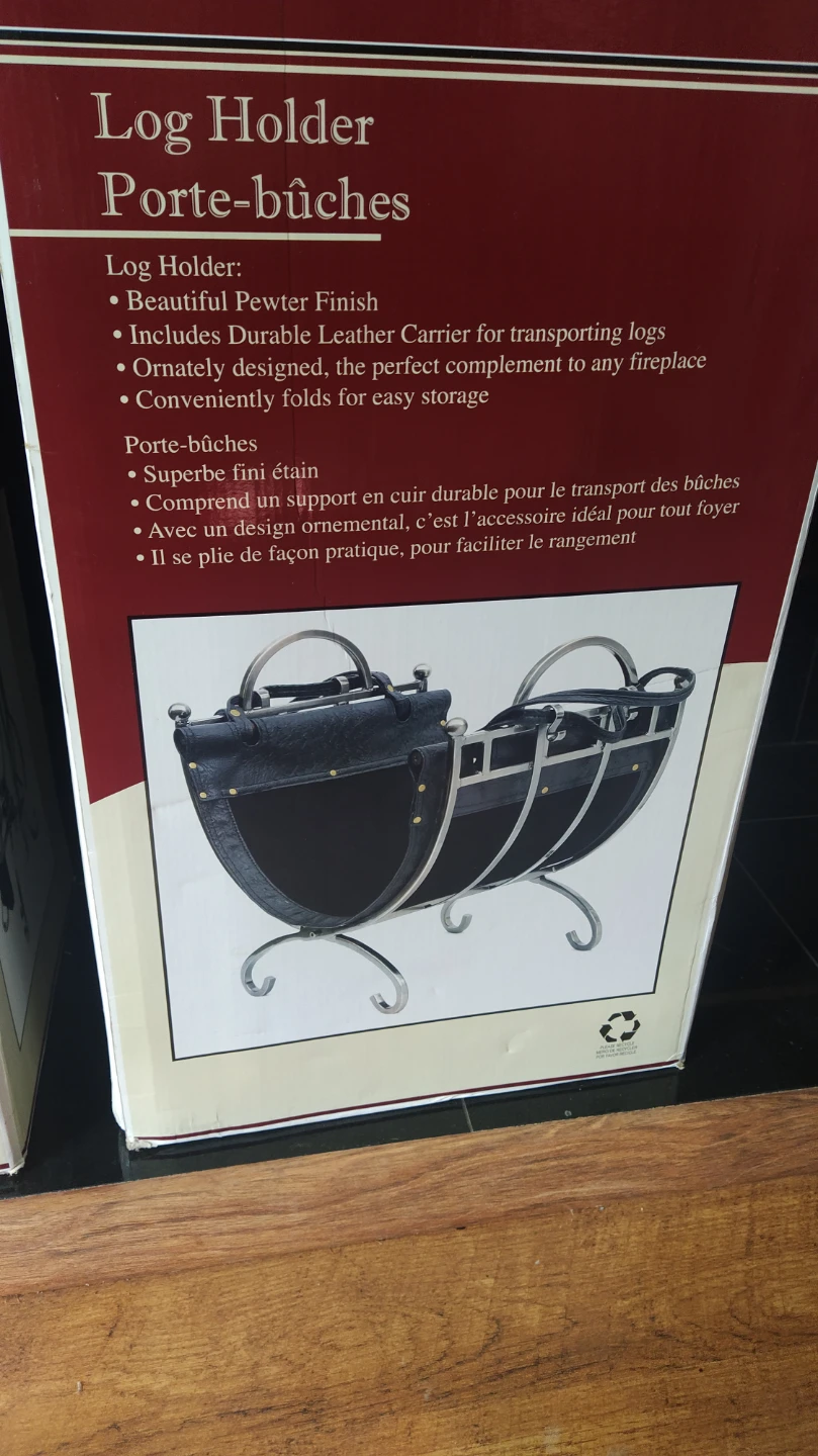 Hearth Collection Log Holder with Leather Carrier