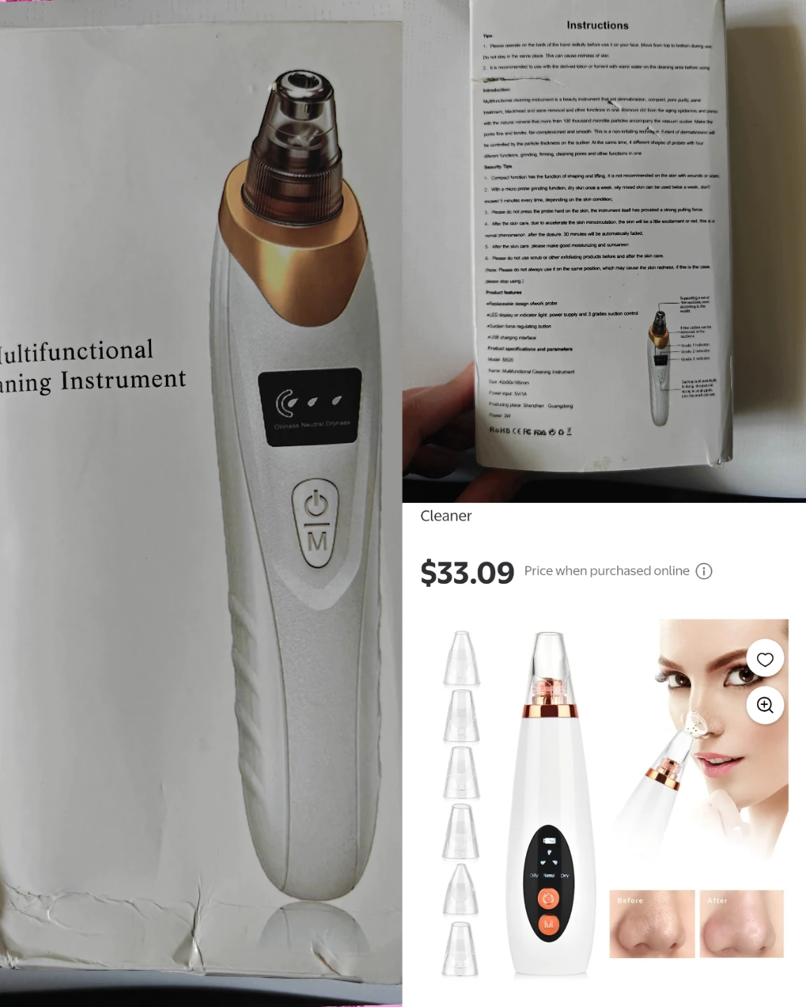 Multifunctional Blackhead & Clogged Pores Cleaning Instrument