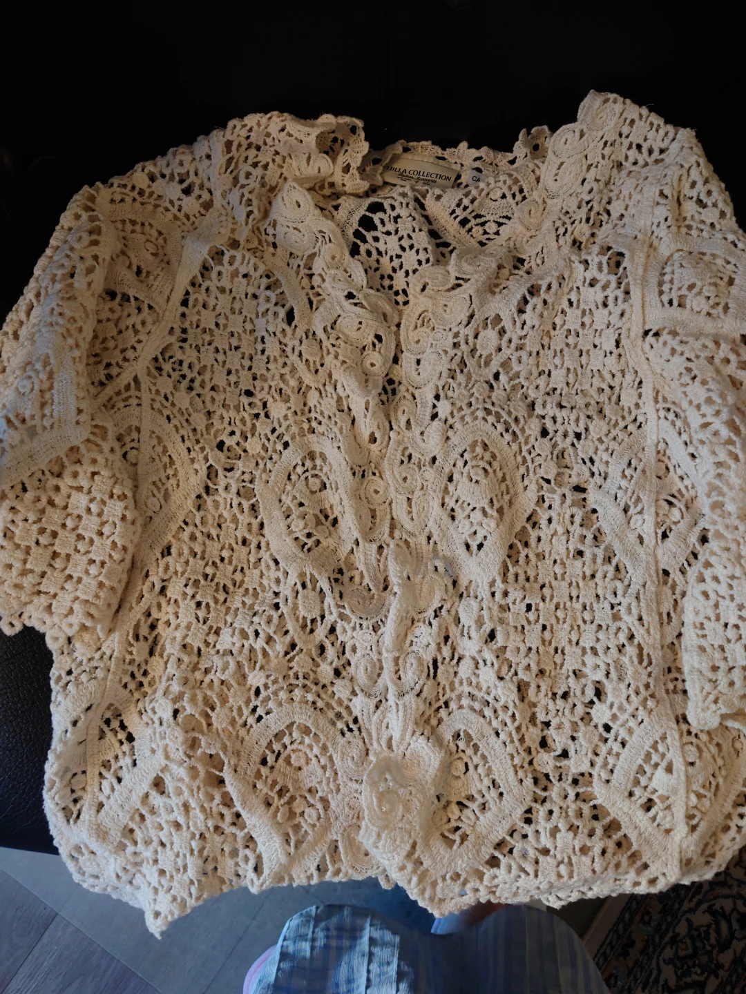 Cream Crochet Lace Kimono Cardigan - photo 2