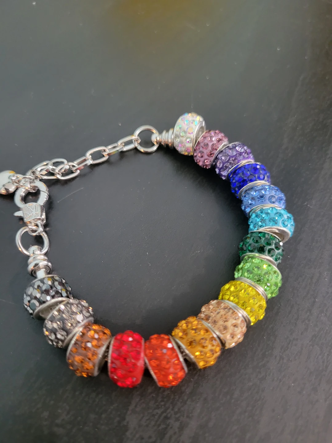 Rainbow Charm Bracelet with Crystal Beads - photo 2