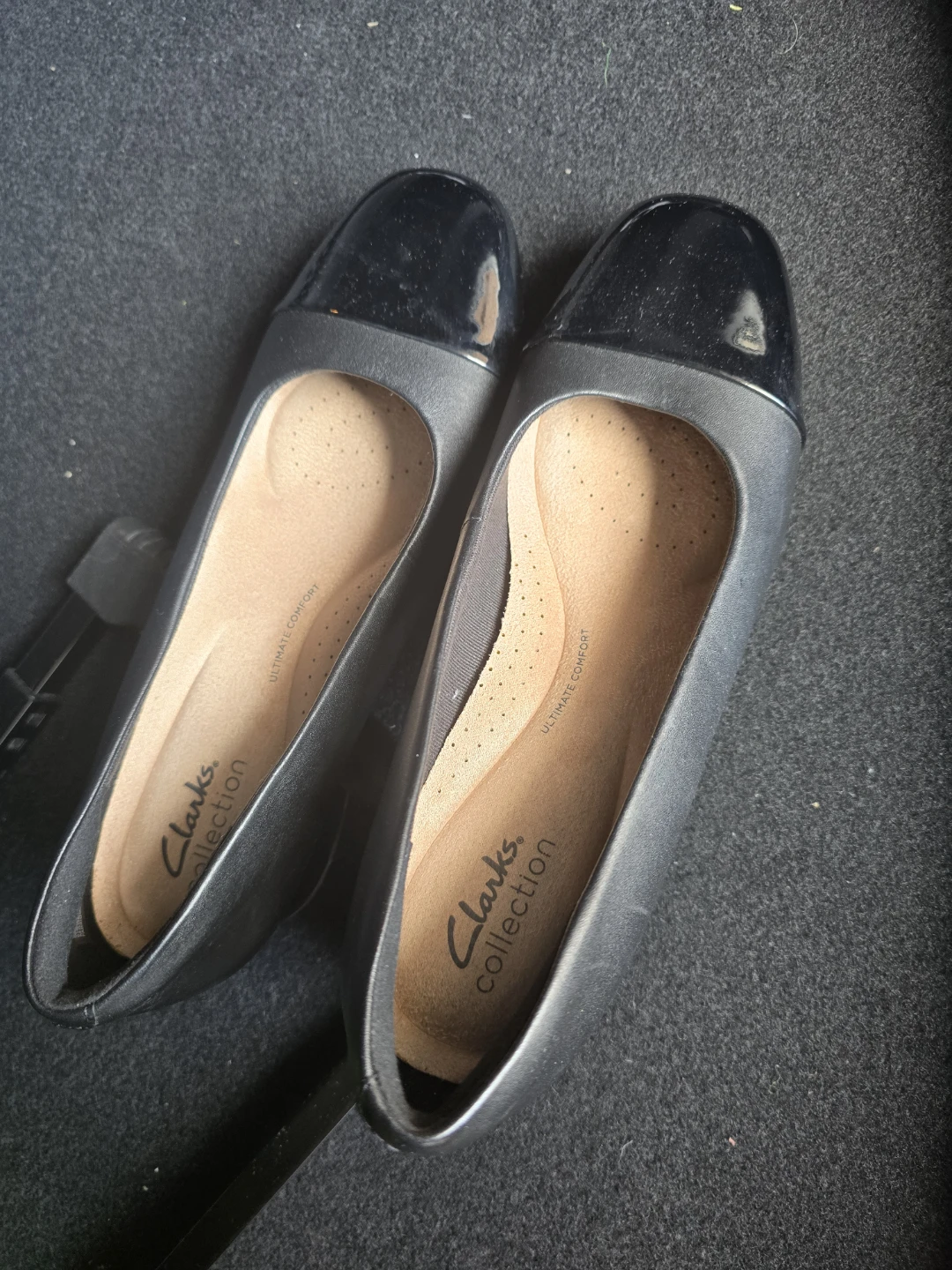 Clarks Women's Black Leather Block Heels