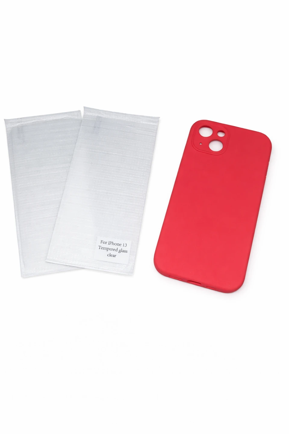 HATOSHI iPhone 13 Case and Tempered Glass Screen Protector - Red - photo 3