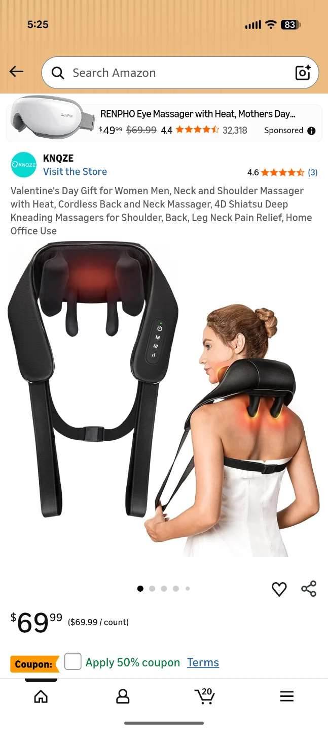 KNQZE Neck & Shoulder Massager - Model KN9 - Black - photo 3