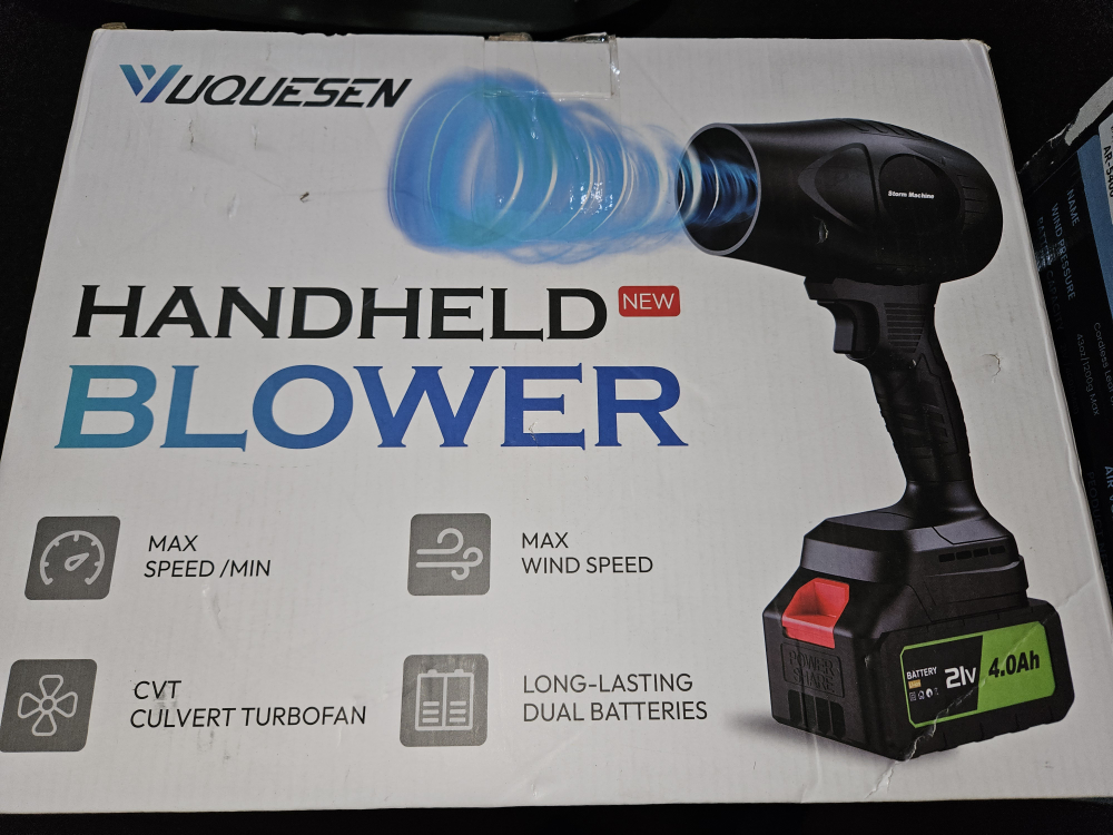 YUQSESEN 980,000 RPM Cordless Leaf Blower - 21V