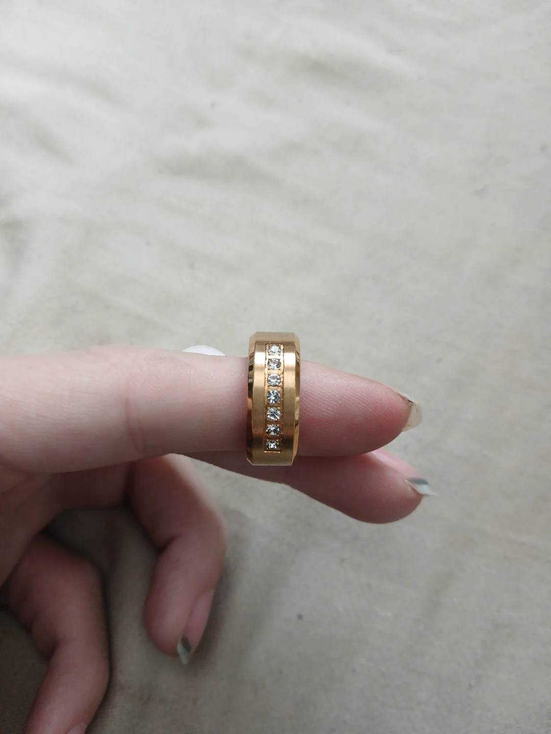 Tungsten Carbide And Synthetic Cubic Zirconia Ring
