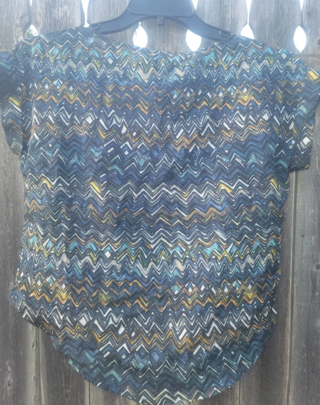 Women's Blue Zigzag Print Blouse - photo 3