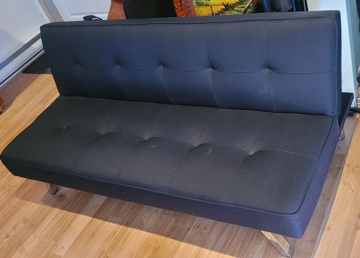 Modern Black Convertible Sofa / Couch