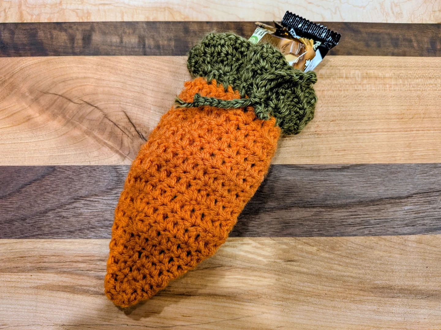 Crocheted Carrot Treat Bag