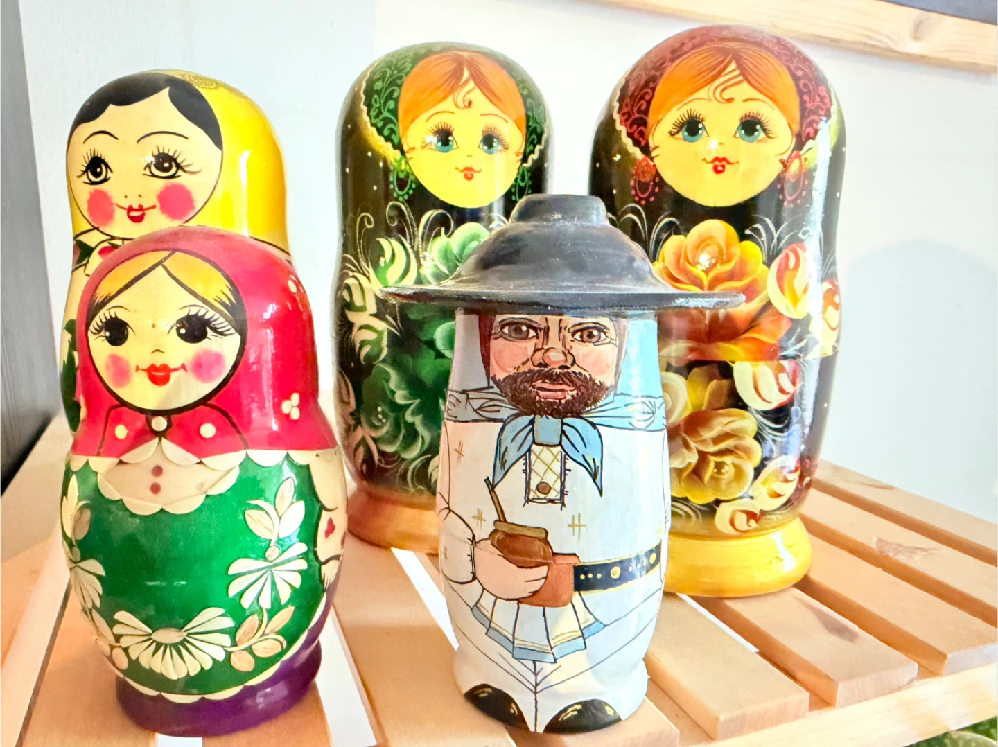 Set of 5 Hand-Painted Russian Dolls