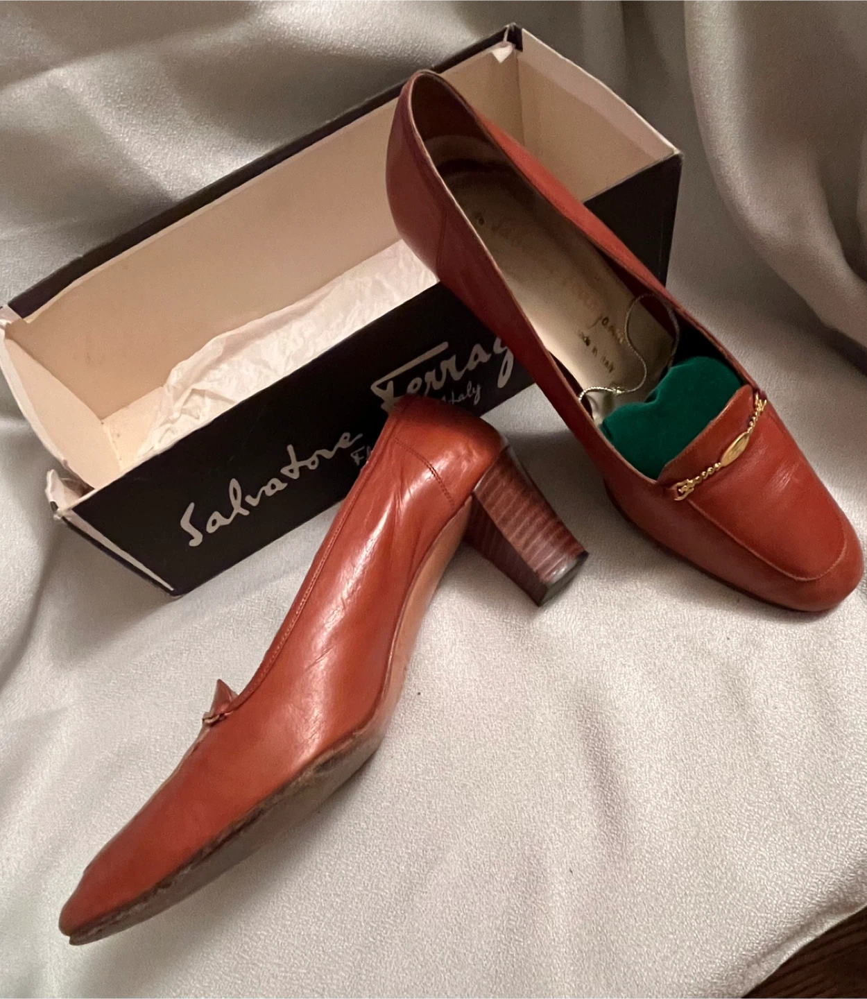 Salvatore Ferragamo Women's Leather Loafer Heels - Brown - photo 2