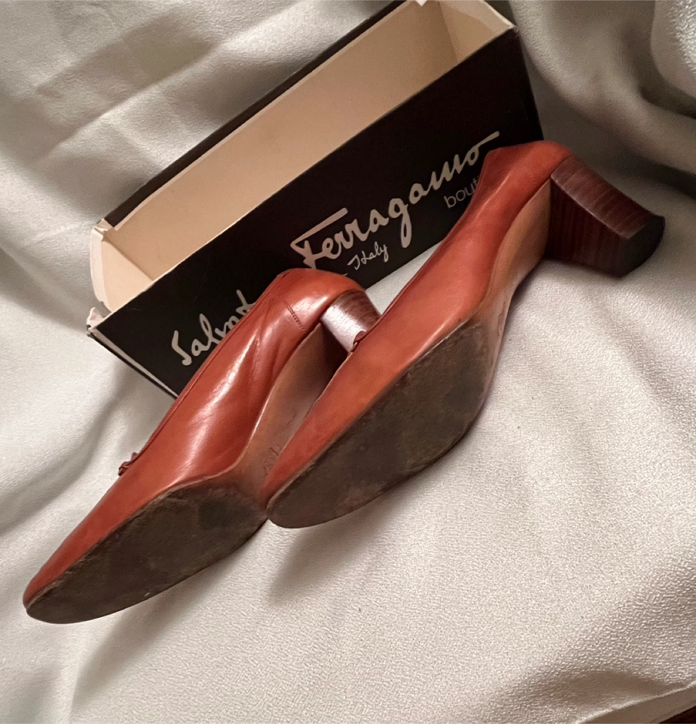 Salvatore Ferragamo Women's Leather Loafer Heels - Brown - photo 3