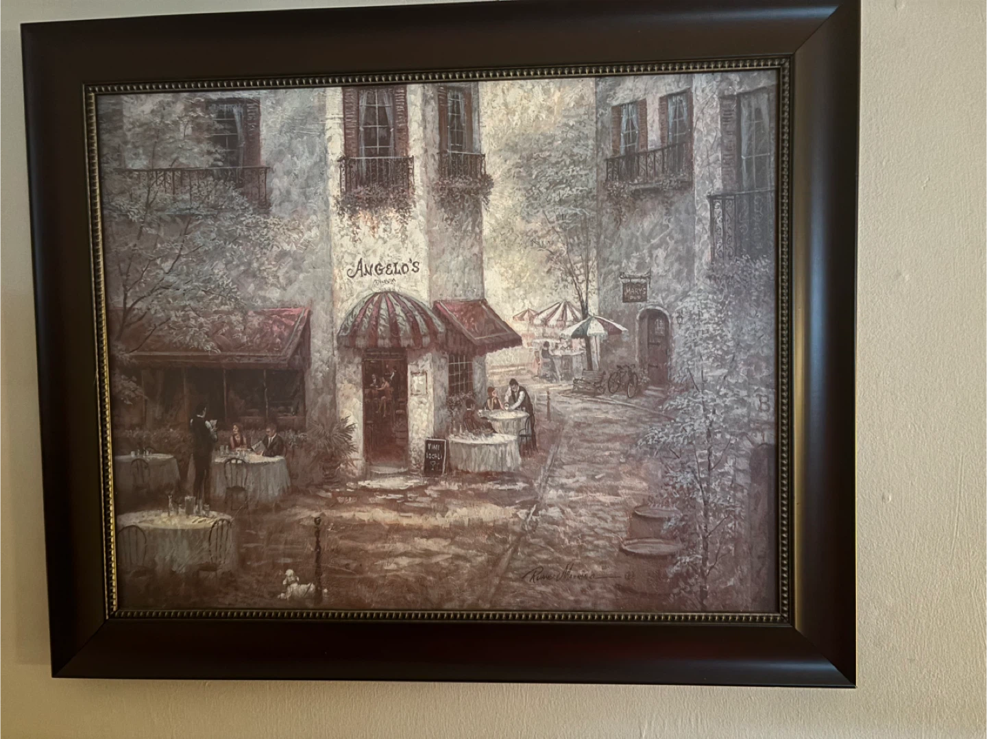 Angelo's Restaurant Scene Framed Art Print