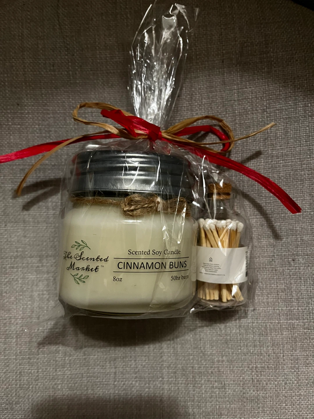 🧡Scented Market Cinnamon Buns Soy Candle with Matches