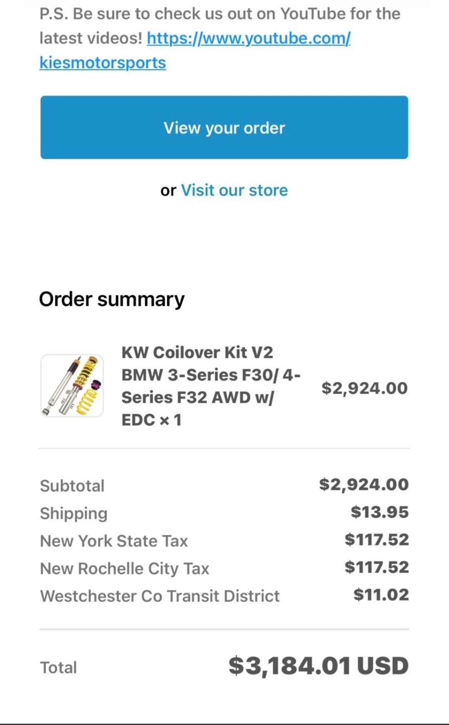 Brand new KW V2 coil-over f3x chassis - photo 5