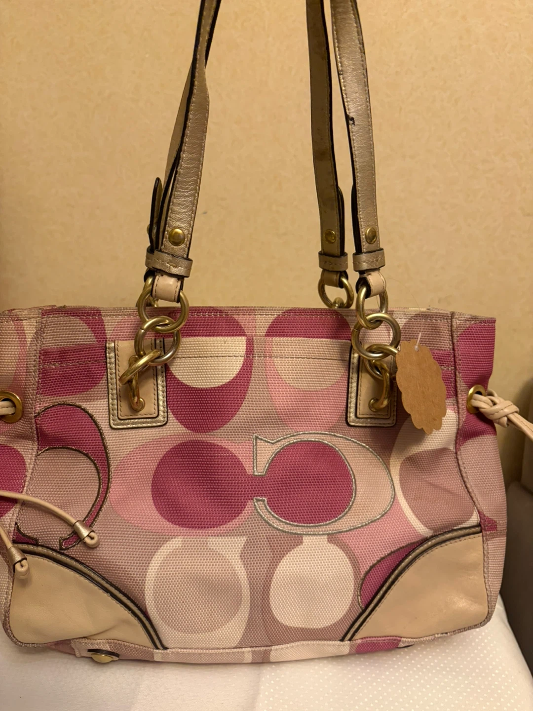 Coach Signature Pattern Tote Bag - Pink/Multi - photo 2