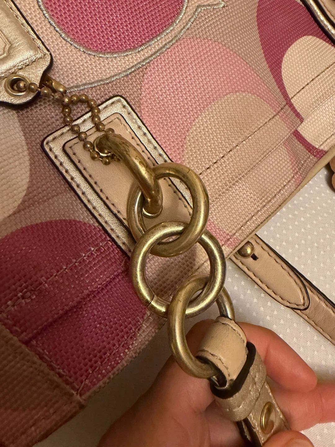 Coach Signature Pattern Tote Bag - Pink/Multi - photo 5
