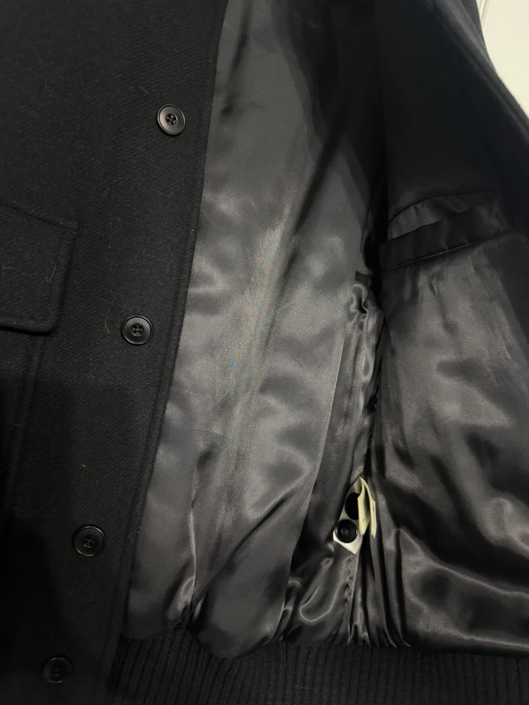 ZARA ORIGINS Black Wool Blend Bomber Jacket - Men's Medium - photo 4