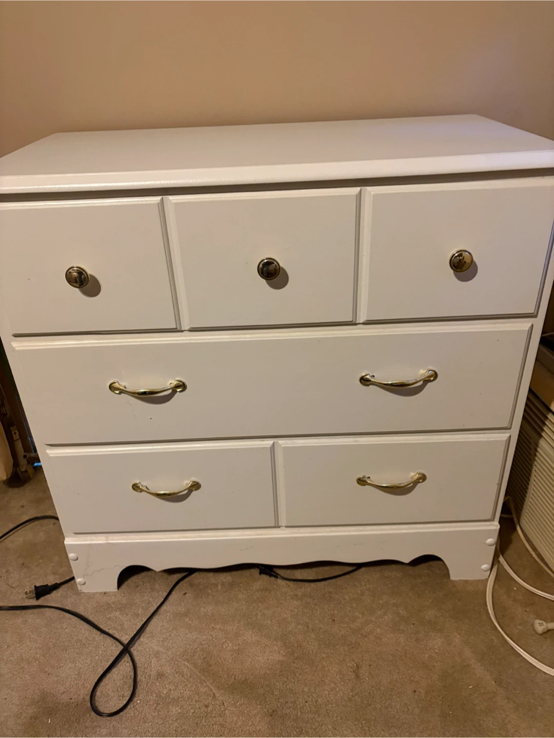 White Dresser with 3 Drawers