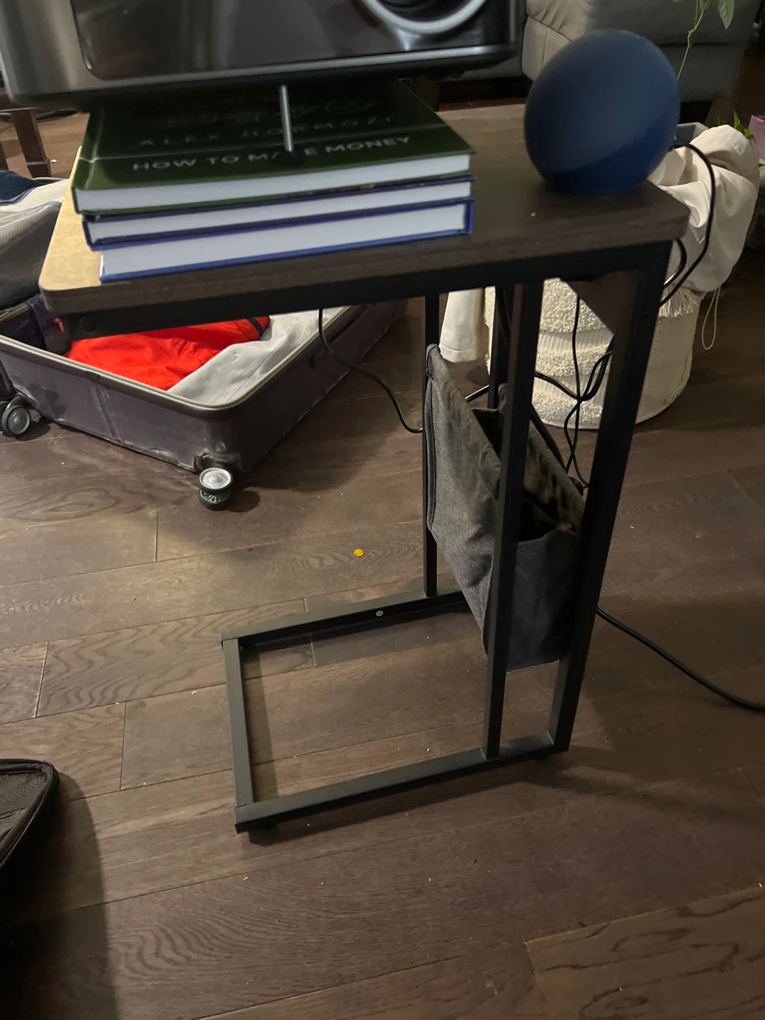 VASAGLE C-Shaped Side Table with Charging Ports and Storage Bag - photo 5