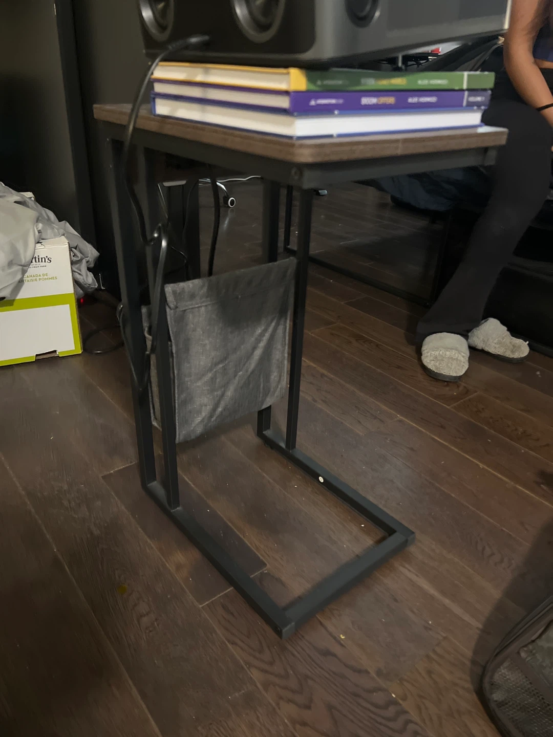 VASAGLE C-Shaped Side Table with Charging Ports and Storage Bag - photo 4
