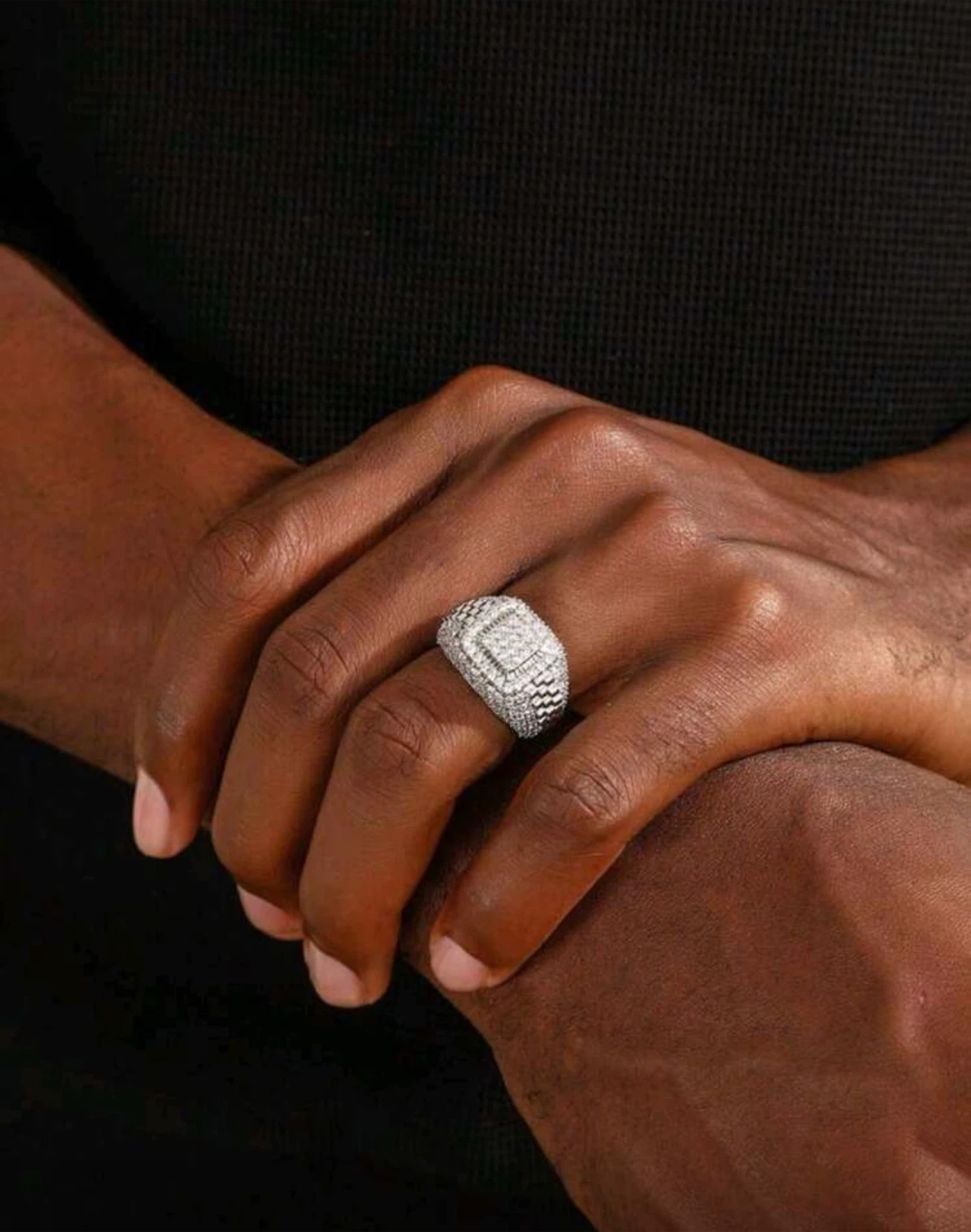 Men's Iced Out Square Ring - photo 3