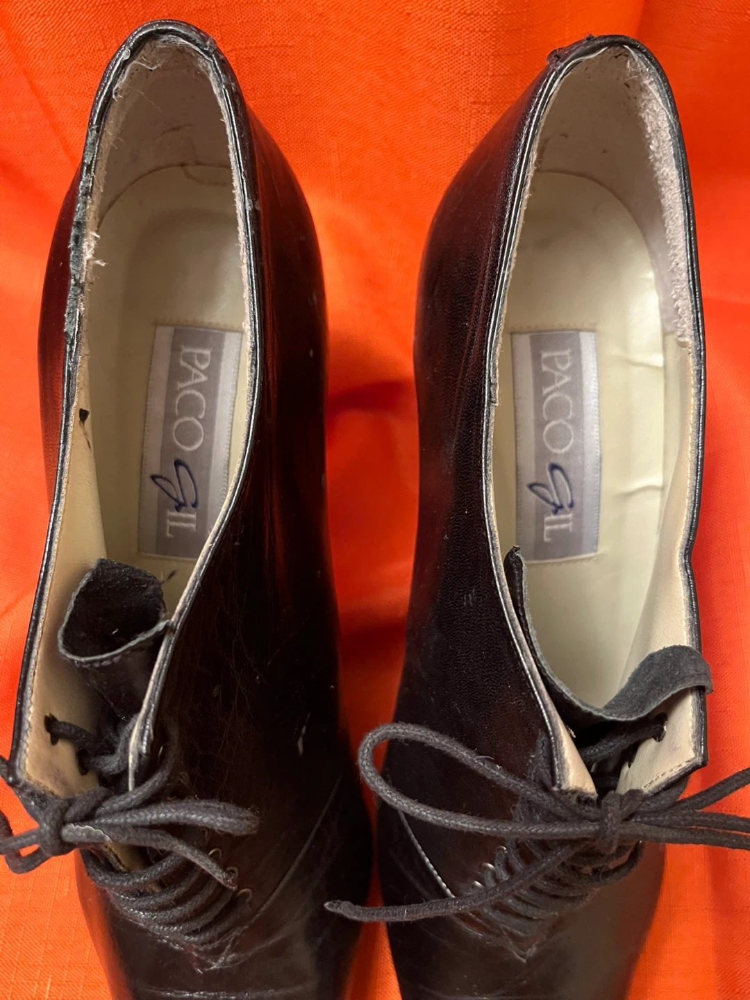 Paco Gil Black Leather Lace-Up Heels Size 8 - photo 2