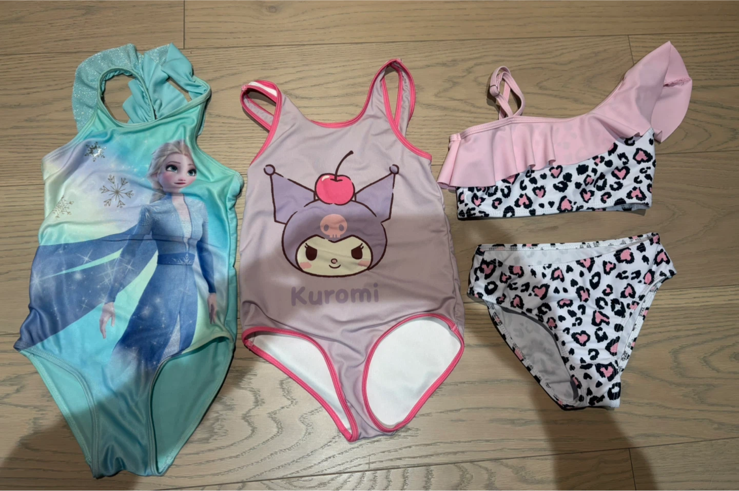 Girls' Swimwear Lot - Frozen & Kuromi sizes 4/6, 6/7 and 7/8