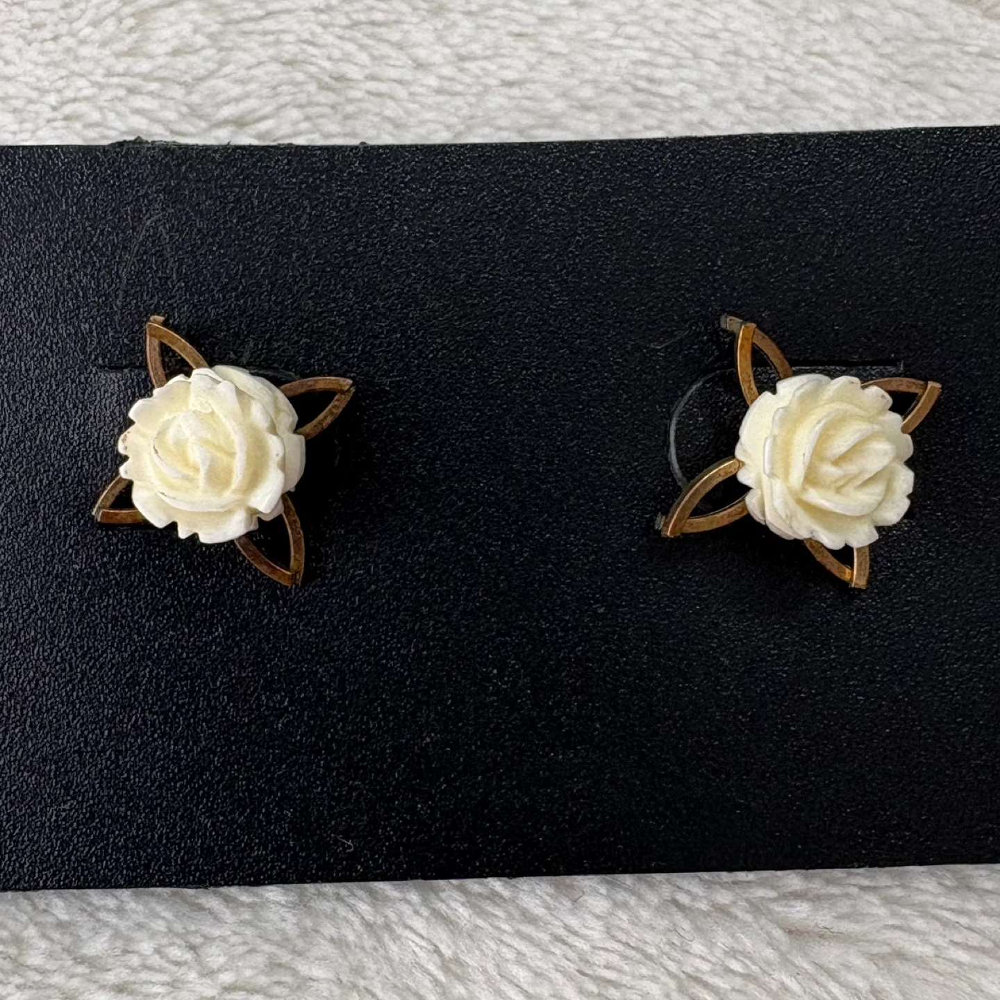Vintage 60s Rosenfeld Gold Filled Rose Necklace Earring Set - photo 3
