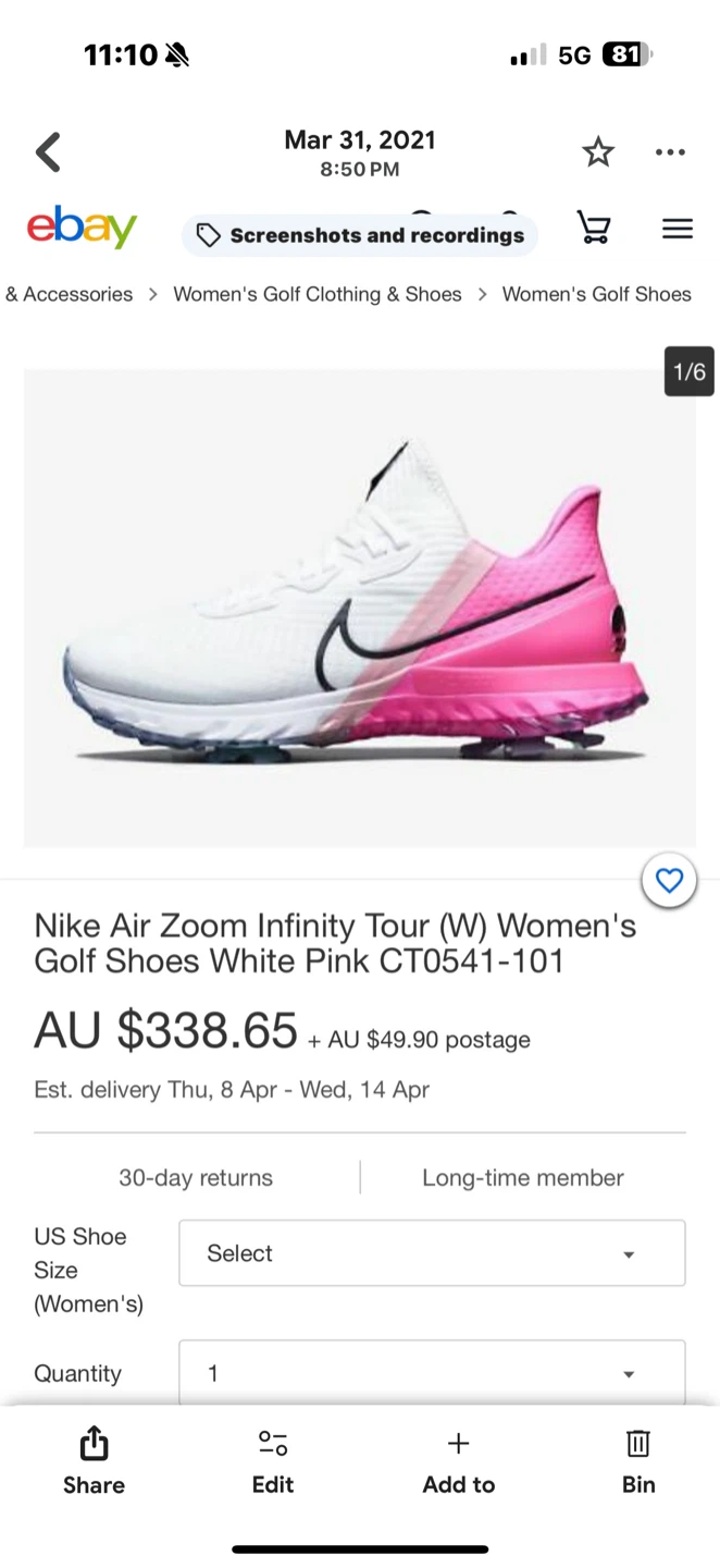 Nike Air Zoom Infinity  Golf Shoes