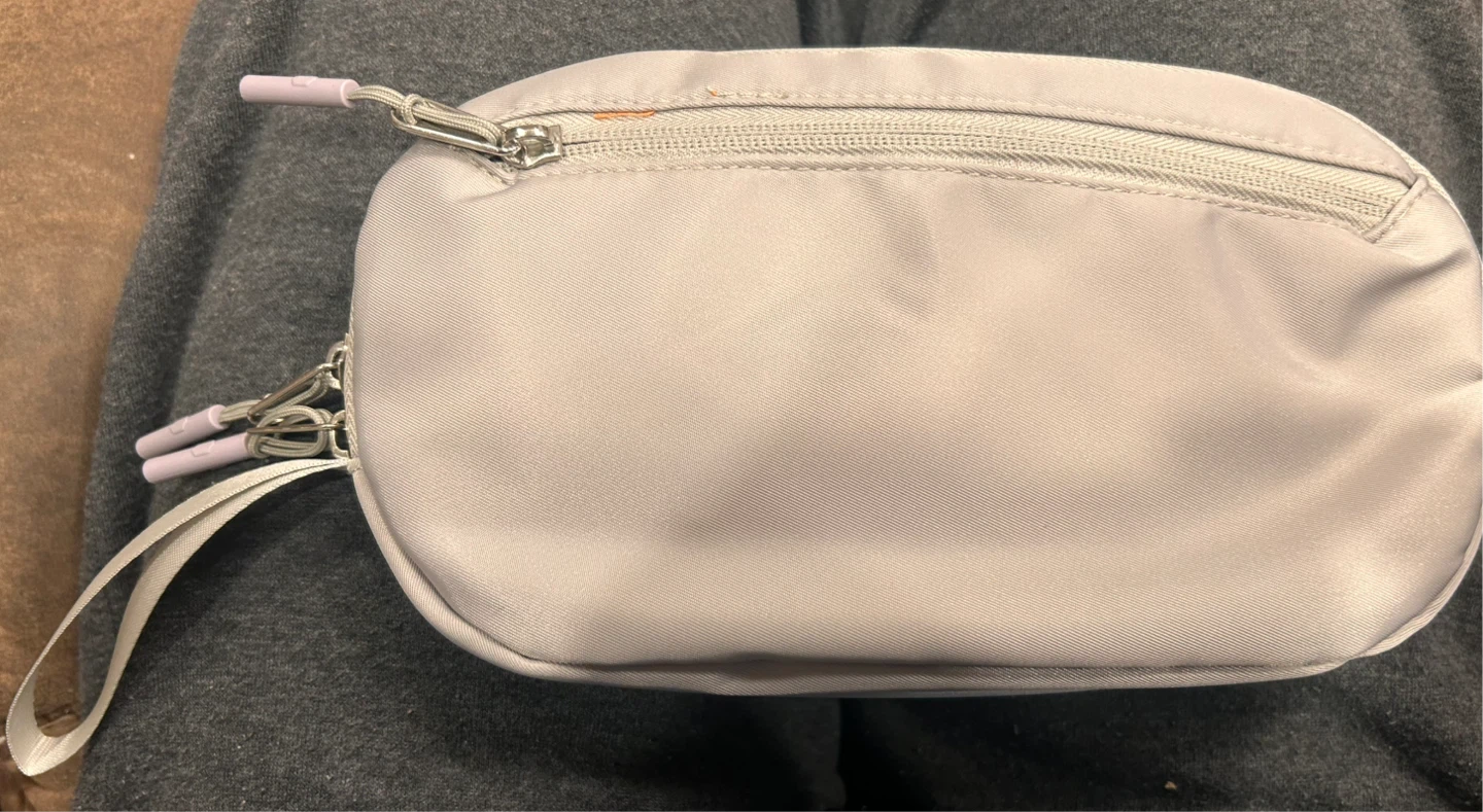 Light Grey Pouch Bag with Orange Interior - photo 2