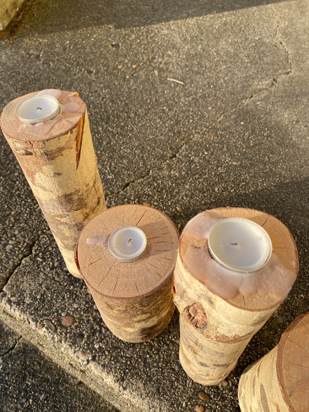 Set of 35 Wooden Log Candle Holders - photo 2