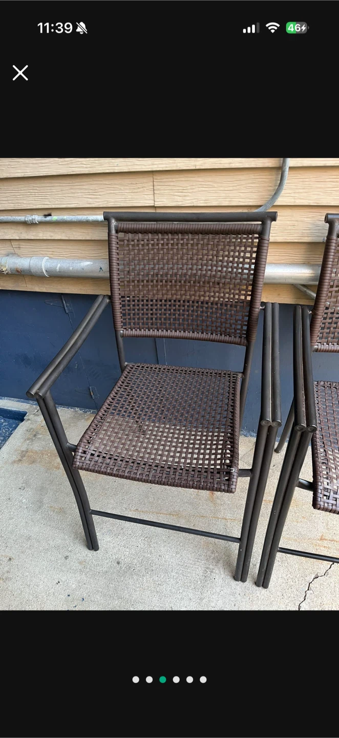 Set of 2 Brown Woven Outdoor Chairs for $80 - photo 5