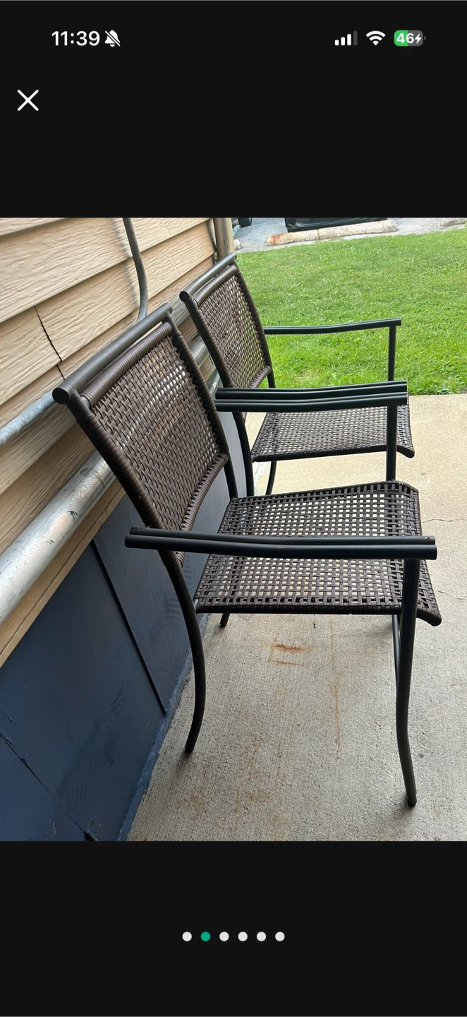 Set of 2 Brown Woven Outdoor Chairs for $80 - photo 2