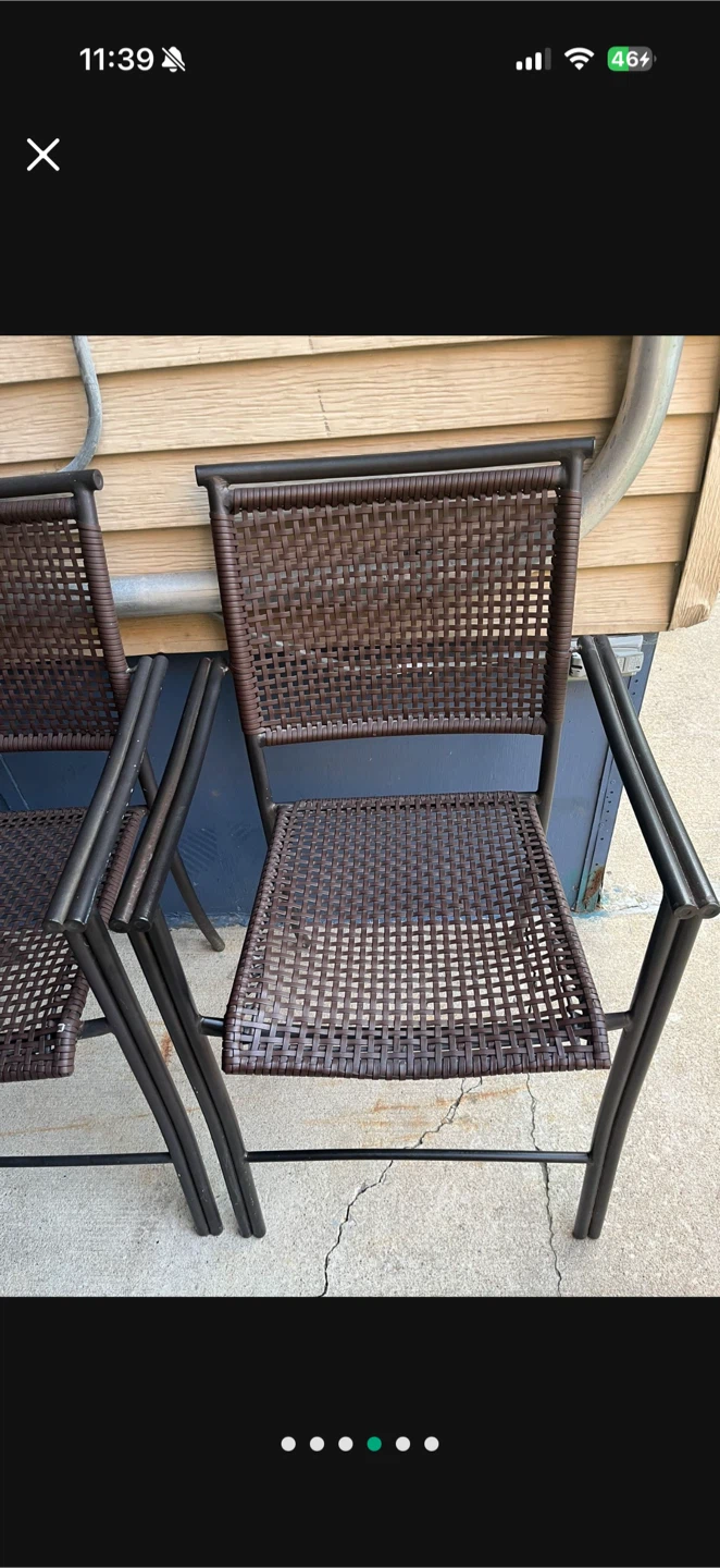 Set of 2 Brown Woven Outdoor Chairs for $80 - photo 4