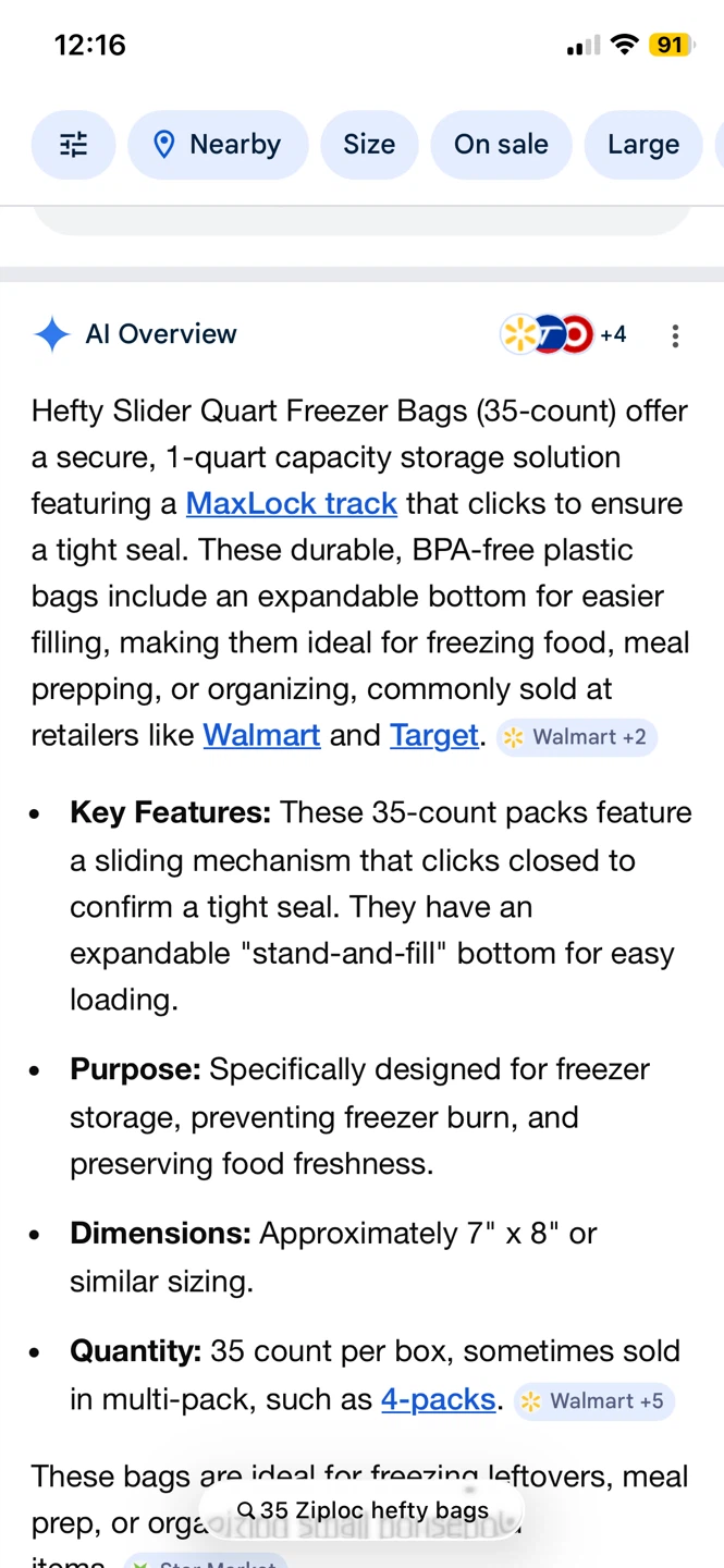 70 piece new Hefty Freezer Bags - 35 Count (Pack of 2) - photo 2