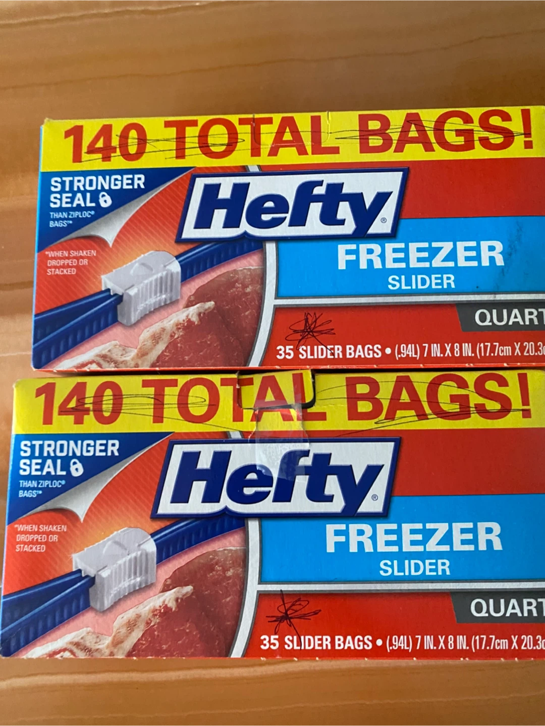 70 piece new Hefty Freezer Bags - 35 Count (Pack of 2)