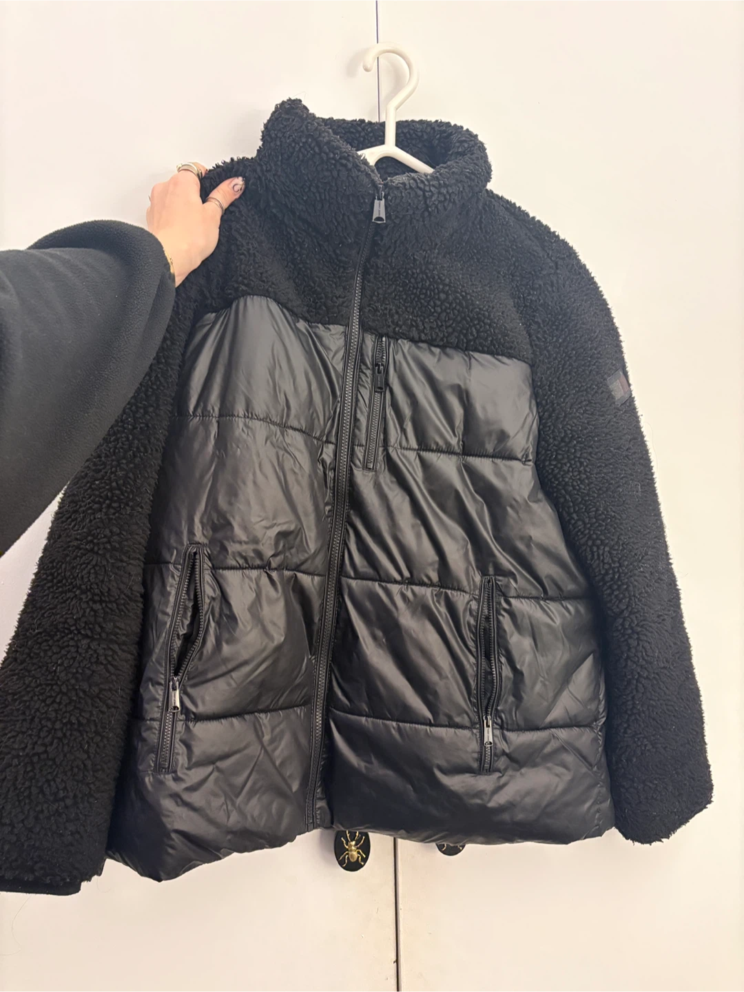 Tommy Hilfiger Black Sherpa Puffer Jacket
