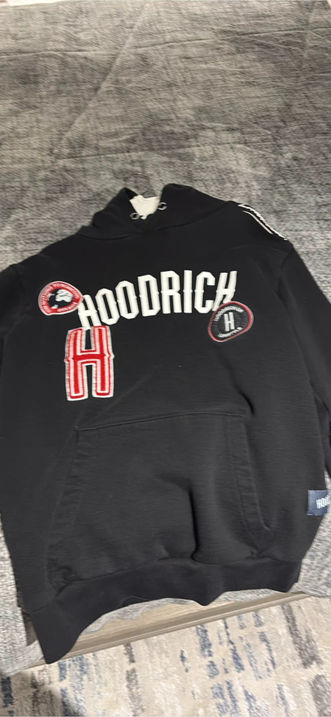 Hoodrich Black Hoodie with "H" Emblem