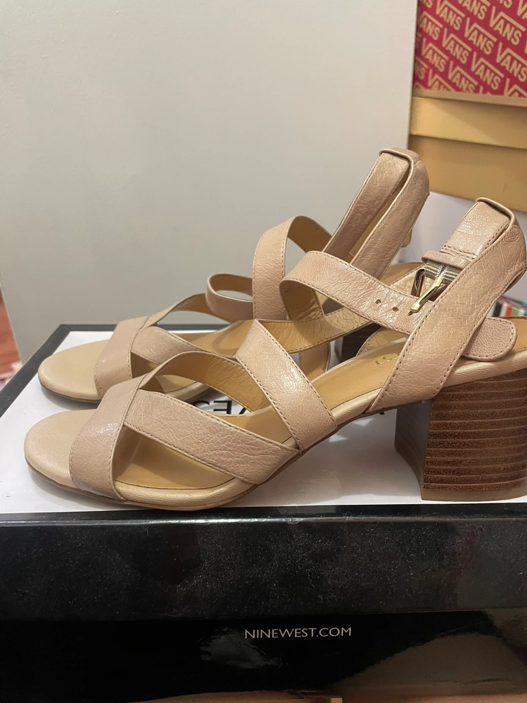 Nine West Women's Tan Strappy Block Heel Sandals Size 7.5 - photo 2