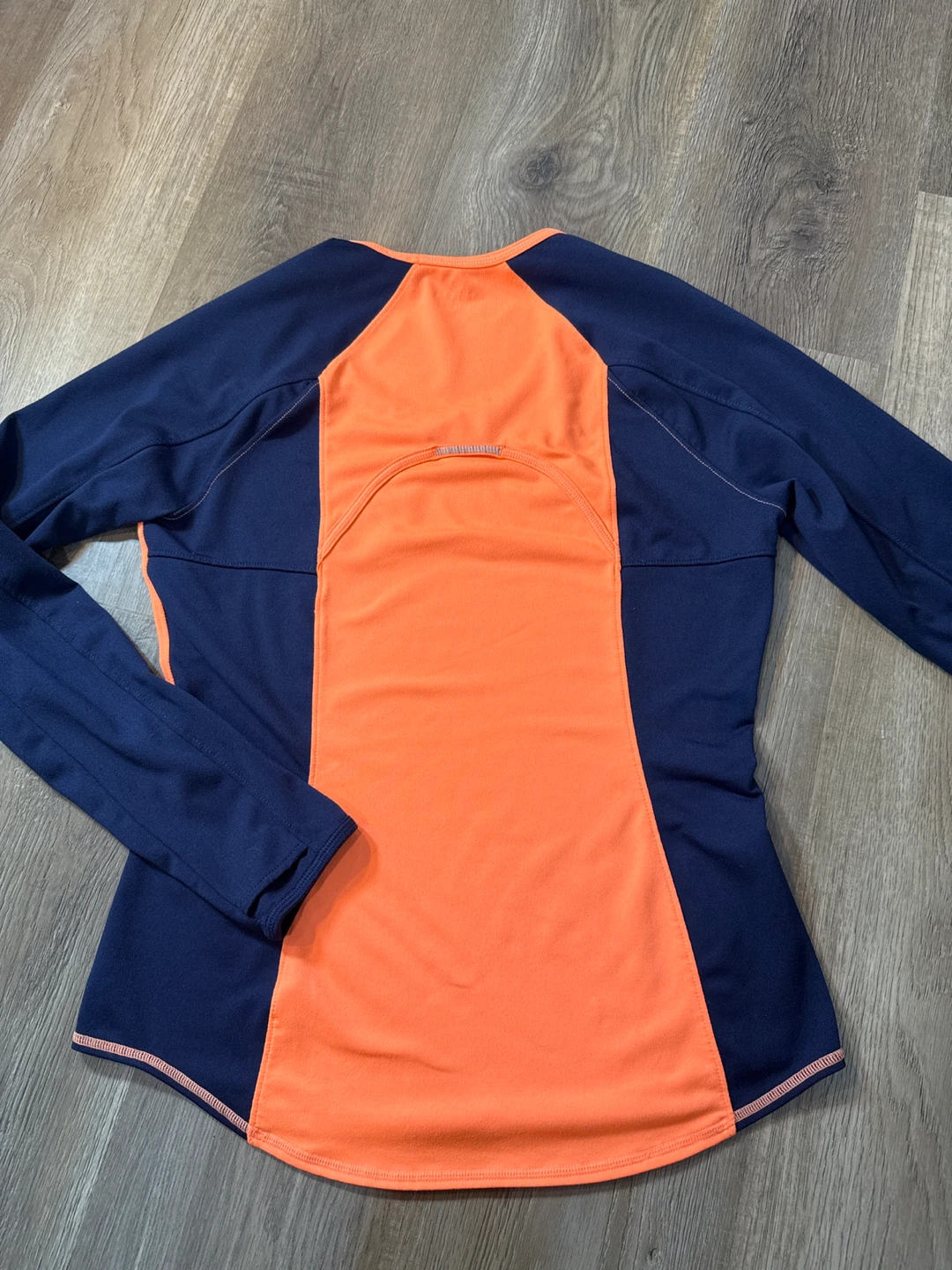 Athleta Long Sleeve Athletic Shirt Orange/Navy Size S - photo 5