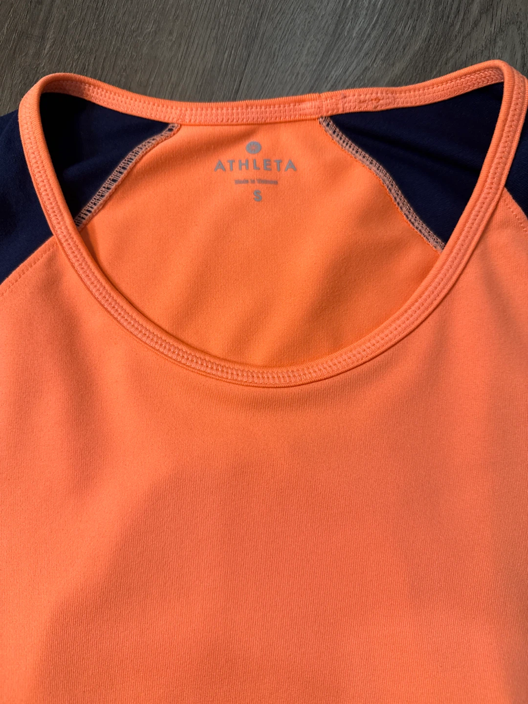 Athleta Long Sleeve Athletic Shirt Orange/Navy Size S - photo 3