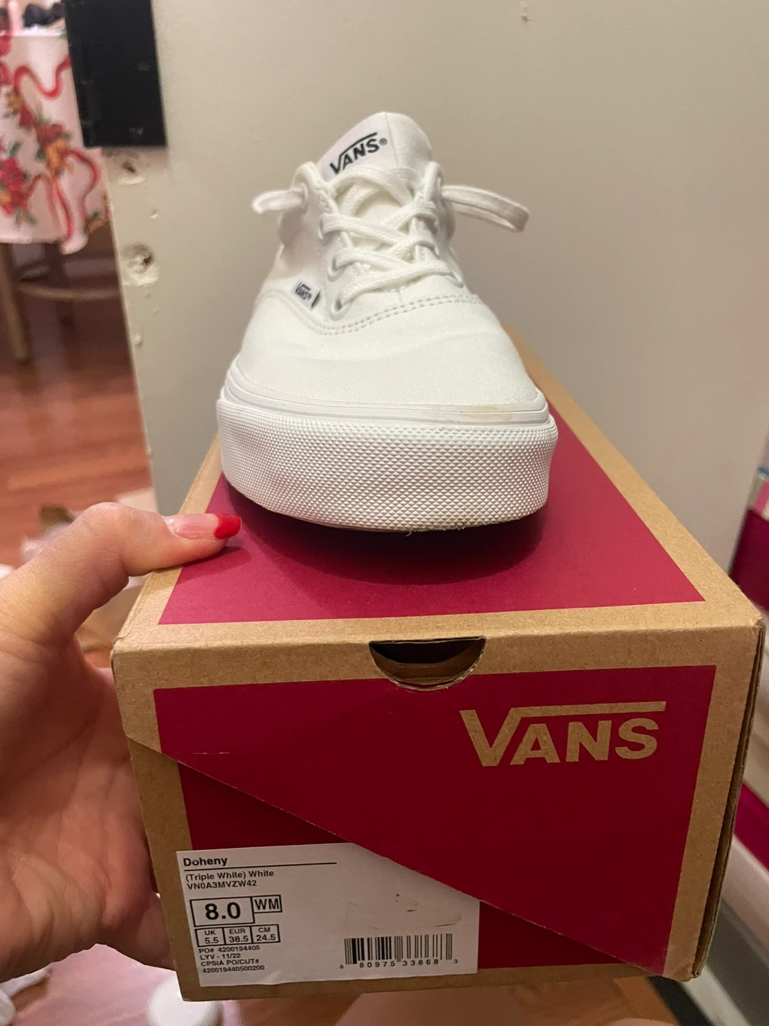 Vans Doheny "Tone" White Canvas Sneakers - Size 8