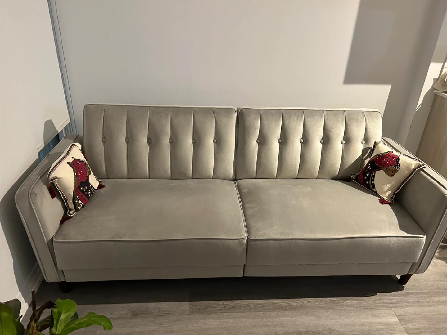 Perdue 81.5" Velvet Square Arm Convertible Sofa - photo 2