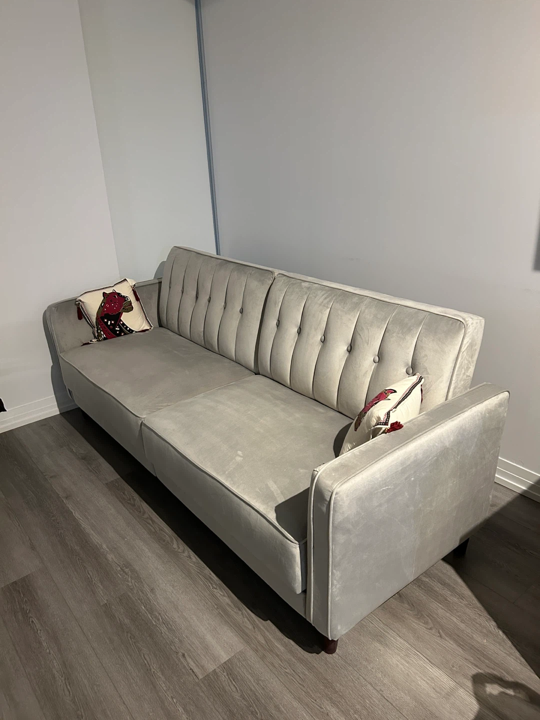 Perdue 81.5" Velvet Square Arm Convertible Sofa