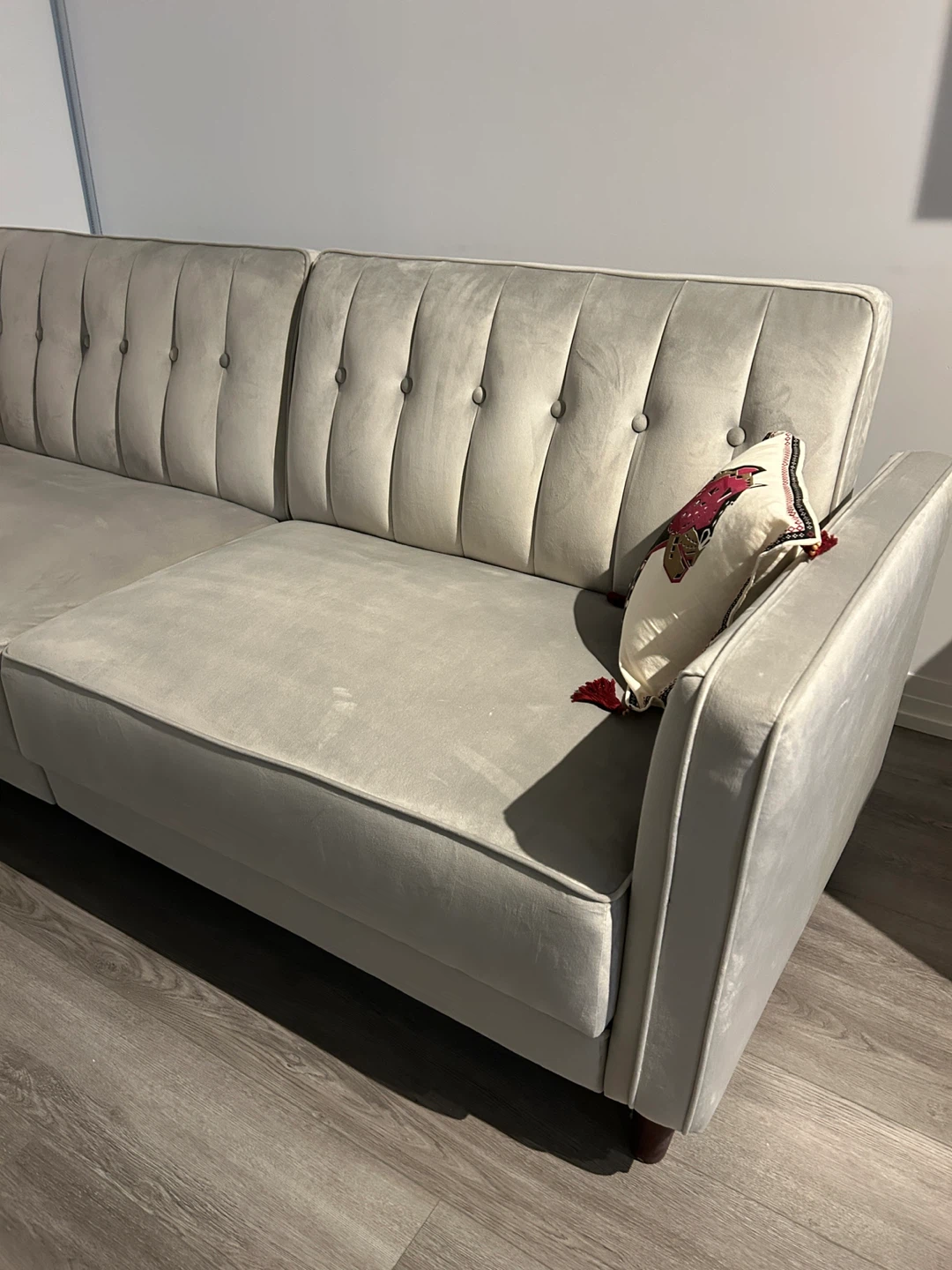 Perdue 81.5" Velvet Square Arm Convertible Sofa - photo 3