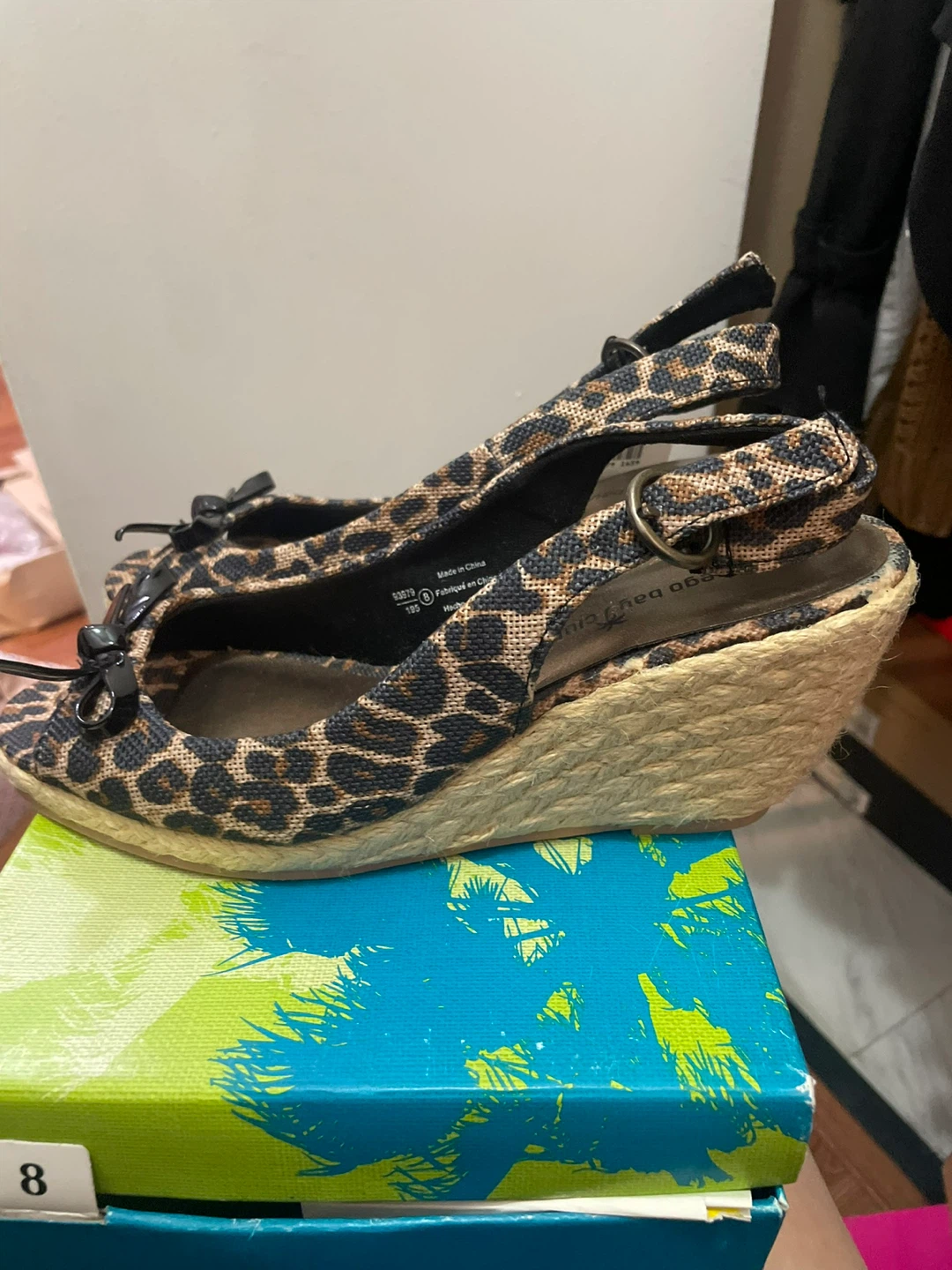 Montego Bay Club Leopard Print Espadrille Wedge Sandals Size 8 - photo 2