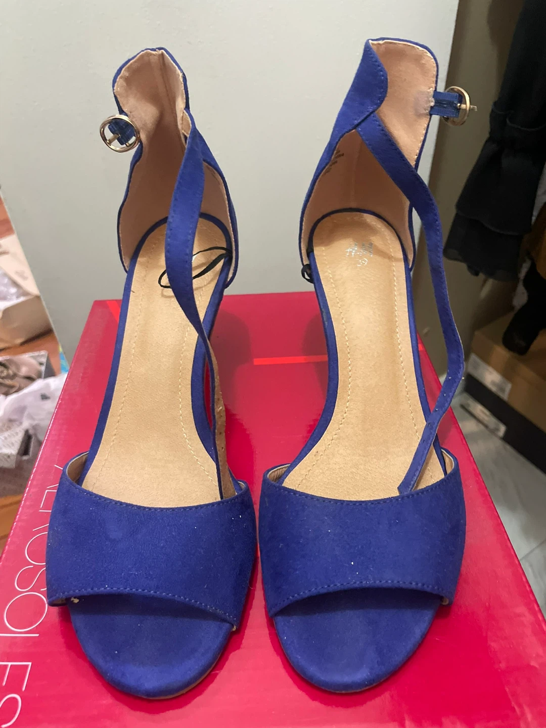 H&M  Women's Royal Blue Suede Heels