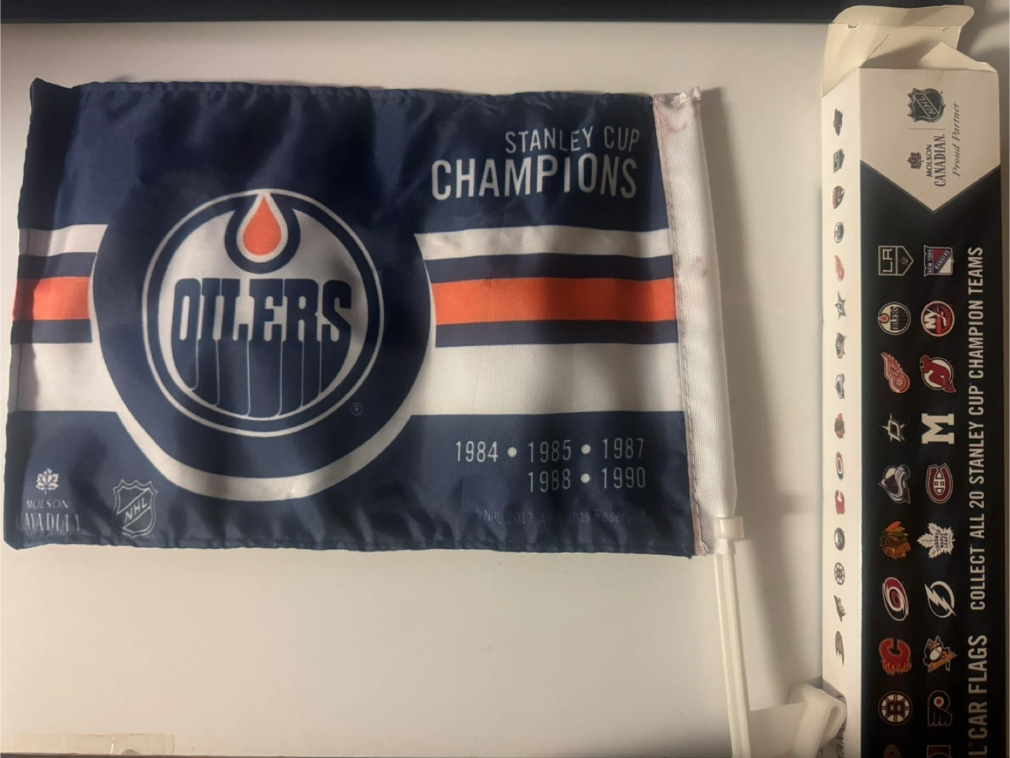 Molson Canadian NHL Car Flag - Edmonton Oilers