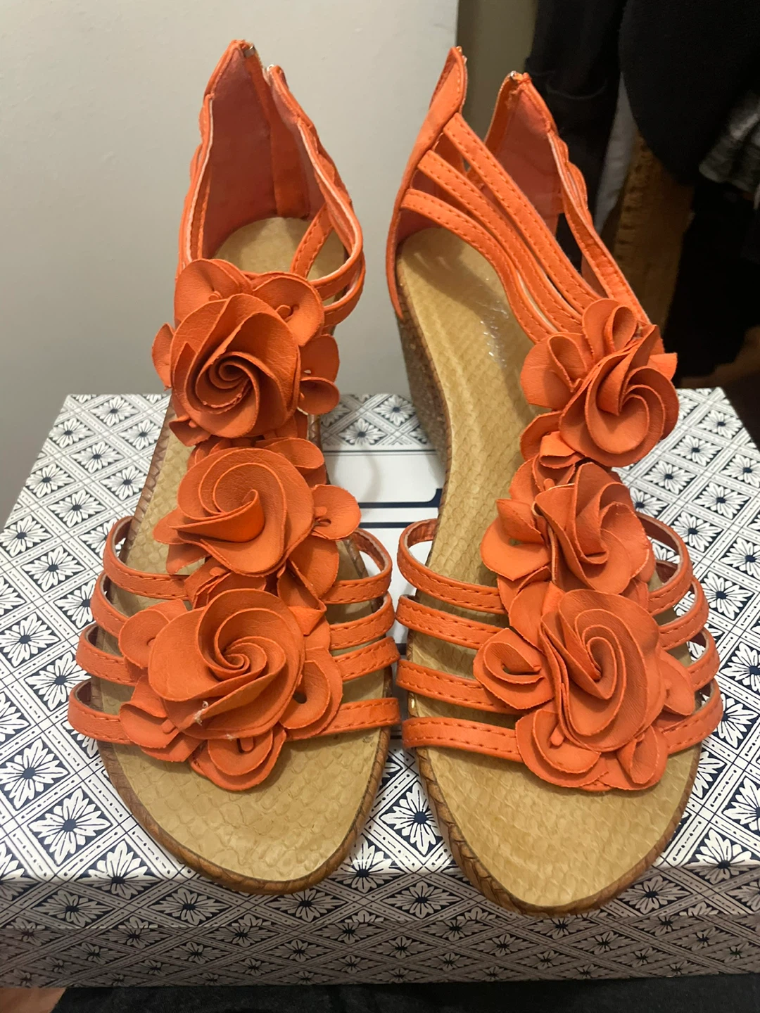 Forever Women's Orange Wedge Sandals