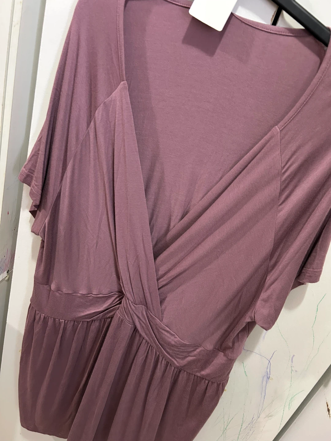 TIANZHU Women's Mauve Twisted V-Neck Tunic Top - photo 2
